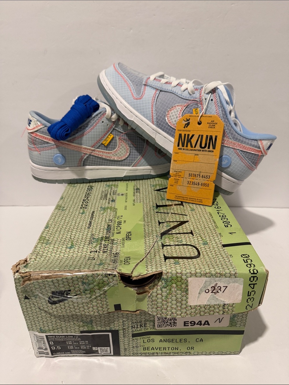 Nike Dunk Low Union ‘Passport Pack - Argon’ Sz: 8
(DJ9649-400)